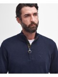 Barbour Cotton Half Zip Sweater In Navy Blue - MKN1074NY91