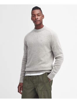 Barbour Grangetown Merino Wool Crew Neck Sweater In Light Grey - MKN1584GY15