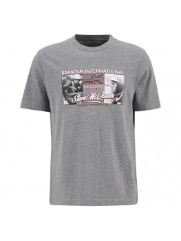 Barbour Steve McQueen Multon T-Shirt In Grey Marl - MTS1486WH32