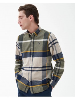 Barbour Men's Iceloch Check Tailored Fit Shirt In Forest Mist  - MSH4994TN16