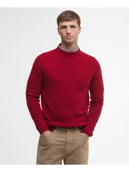 Barbour Grangetown Merino Wool Crew Neck Sweater In Biker Red - MKN1584RE32