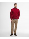 Barbour Grangetown Merino Wool Crew Neck Sweater In Biker Red - MKN1584RE32