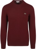Lacoste Men's Cotton Mix Crew Neck Sweater In Burgundy  AH-0128-00-476