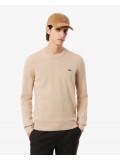 Lacoste Men's Cotton Crew Neck Sweater In Beige  AH-1985 00 025