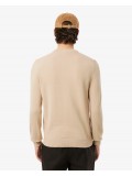 Lacoste Men's Cotton Crew Neck Sweater In Beige  AH-1985 00 025