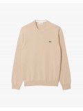 Lacoste Men's Cotton Crew Neck Sweater In Beige  AH-1985 00 025