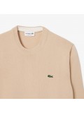 Lacoste Men's Cotton Crew Neck Sweater In Beige  AH-1985 00 025
