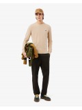 Lacoste Men's Cotton Crew Neck Sweater In Beige  AH-1985 00 025