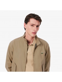 Lacoste Men’s Water-Repellent Twill Harrington Jacket in Beige - BH7186 00 CB8