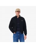 Lacoste Men’s Water-Repellent Twill Harrington Jacket in Navy Blue - BH7186 00 HDE