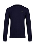 Luke Mitcham Cable Knit Sweater In Navy Blue -  M810650 Luke Mitcham Cable Knit Sweater In Navy Blue -  M810650