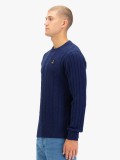 Luke Mitcham Cable Knit Sweater In Navy Blue -  M810650 Luke Mitcham Cable Knit Sweater In Navy Blue -  M810650