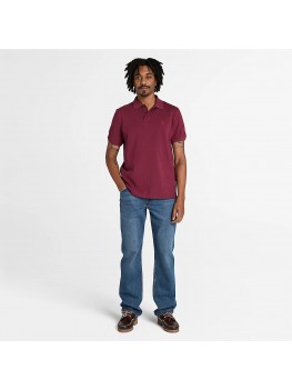 Timberland Men's Millers River Pique Polo Shirt In Burgundy - TB0A6VDP 648
