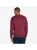 Timberland Williams River Cable Knit Crew Neck Sweater In Burgundy - TB0A5M82 648
