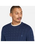 Timberland Williams River Cable Knit Crew Neck Sweater In Navy Blue - TB0A5M82 451