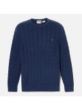 Timberland Williams River Cable Knit Crew Neck Sweater In Navy Blue - TB0A5M82 451