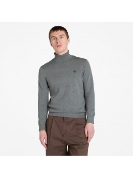 Timberland Williams River Turtle Neck Cotton Jumper for Men in Dark Grey - TB0A2845 U14 Timberland Williams River Turtle Neck Cotton Jumper for Men in Dark Grey - TB0A2845 U14