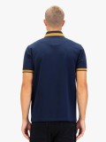Luke Makati Honeycomb Textured Polo Shirt In Navy Blue - M771452