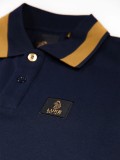 Luke Makati Honeycomb Textured Polo Shirt In Navy Blue - M771452