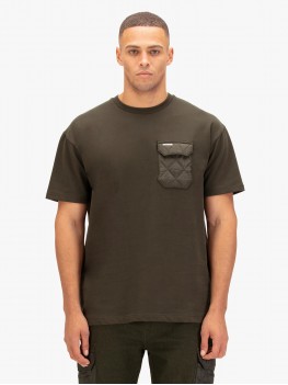 Luke "Eider" Oversized Crew Neck T Shirt In Dark Green  - M810103