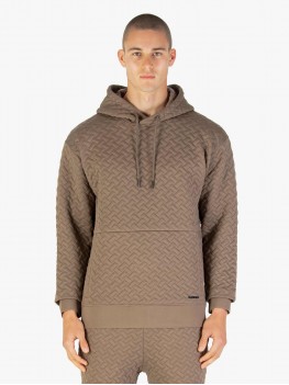 Luke Melrose Textured Oversized Hoodie In Dark Putty - M810308 Luke Melrose Textured Oversized Hoodie In Dark Putty - M810308