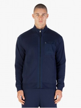 Luke Sutton 1000 Zip Through Sweat 350GSM In Navy Blue - M810361