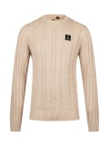 Luke Mitcham Cable Knit Sweater In Stone -  M810650 Luke Mitcham Cable Knit Sweater In Stone -  M810650