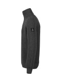 Luke Watton Plated 1/4 Zip Knitted Sweater In Charcoal - M810652 Luke Watton Plated 1/4 Zip Knitted Sweater In Charcoal - M810652