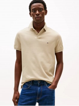 Tommy Hilfiger 1985 Collection Pique Polo In Sandlewood MW0MW17770RBT Tommy Hilfiger 1985 Collection Pique Polo In Sandlewood MW0MW17770RBT