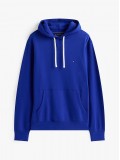 Tommy Hilfiger Flag Embroidery Drawstring Hoody In Wedge Blue - MW0MW39997D03