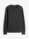 Tommy Hilfiger Crew Neck Flag Embroidery Jumper In Dark Grey Heather - MW0MW39999 P92
