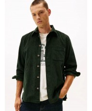 Tommy Hilfiger Relaxed Corduroy Overshirt In Riverbed Green Cord - MW0MW404890H9 Tommy Hilfiger Relaxed Corduroy Overshirt In Riverbed Green Cord - MW0MW404890H9