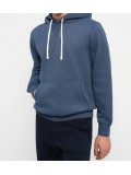 Tommy Hilfiger Flag Embroidery Drawstring Hoody In Heathered Blue - MW0MW39997DZ0