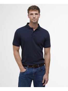 Barbour Drayton Linen Tailored Polo Shirt In Navy Blue - MML1455NY91