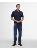 Barbour Drayton Linen Tailored Polo Shirt In Navy Blue - MML1455NY91