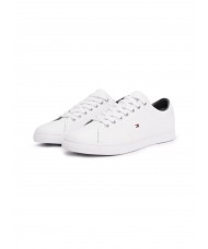 Tommy Hilfiger Essential Leather Lace-Up Trainers In White