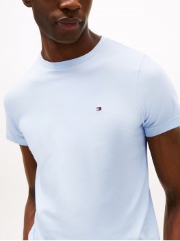 Tommy Hilfiger Stretch Slim Fit T-Shirt In Breezy Blue  - Style MW0MW10800C10