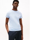 Tommy Hilfiger Stretch Slim Fit T-Shirt In Breezy Blue  - Style MW0MW10800C10