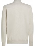 Tommy Hilfiger Essential Fleece Stand Up Collar Zip Top In Heathered Oakmilk 