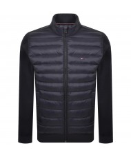 Tommy Hilfiger Mix Media Full Zip Sweatshirt In Navy Blue - MW0MW38674 DW5