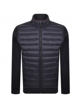 Tommy Hilfiger Mix Media Full Zip Sweatshirt In Navy Blue - MW0MW38674 DW5