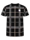 Luke Birdoswald Check T Shirt In Black & Grey -  M740157 