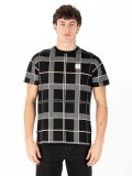Luke Birdoswald Check T Shirt In Black & Grey -  M740157 