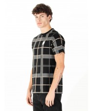 Luke Birdoswald Check T Shirt In Black & Grey -  M740157 