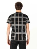 Luke Birdoswald Check T Shirt In Black & Grey -  M740157 