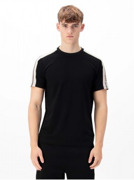 Luke Imperial Men's Tape Detail Pique T -Shirt In Black M770150