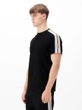 Luke Imperial Men's Tape Detail Pique T -Shirt In Black M770150