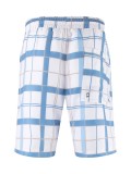 Luke Chesters Check Swim Shorts In White & Blue - M791060
