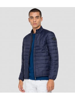 Replay Navy blue Turtleneck quilted jacket in recycled nylon M8166 .000.83966R