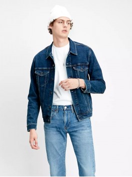 Levi's Trucker Denim Jacket In Dark Blue Style # 723340466 